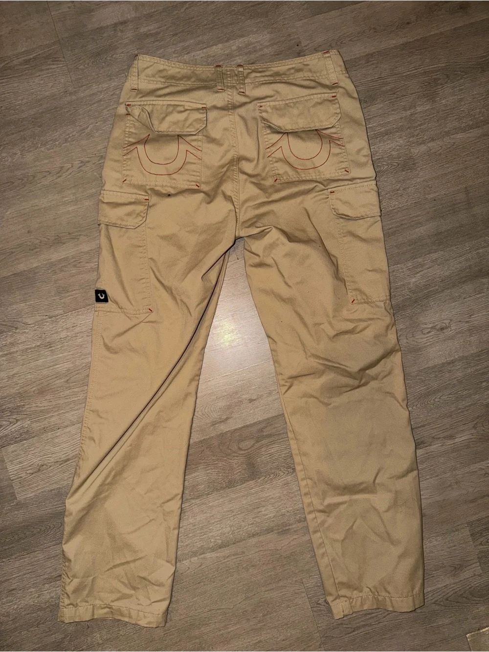 True Religion Men's Khaki Cargo Pants